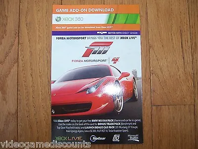 Forza Motorsport 4 DLC Code Xbox 360 Bonus Track & Car Pack - TESTED & WORKING! • $19.99