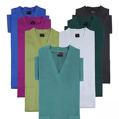 £13.19 • Buy Medical SCRUB 100% Cotton TOP Excellent Fit Tunic Medical SCRUB Hosital Uniform 