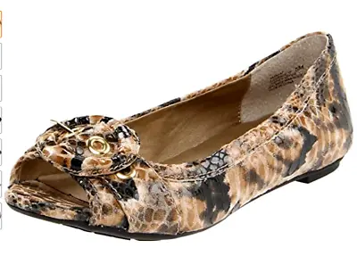 Me Too Womens Florence Faux Snakeskin Leather Ballet Flat Shoe Sz 6.5 M • $44.88