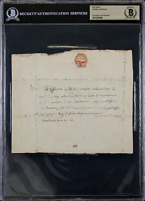 Thomas Jefferson Authentic Signed 6.25x7.5 1824 Handwritten Envelope BAS Slabbed • $13999.99