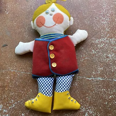 1970 Vintage Playskool Dapper Dan Teaching Doll 10  Learn To Dress Stuffed Plush • $5.50