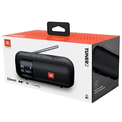 JBL Tuner 2 Portable Bluetooth Speaker With DAB And FM Radio Black JBLTUNER2BLK • £81.87