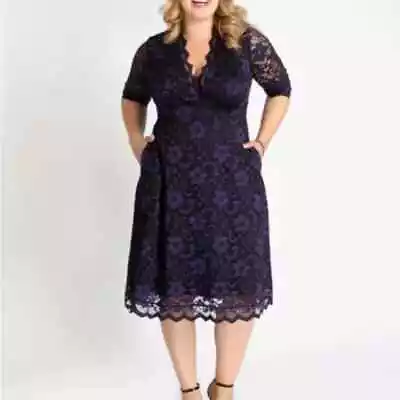 Kiyonna Mon Cherie Violet Noir Dress 1X NWOT • $45.99