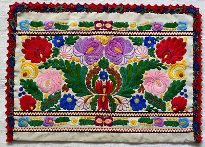 Antique RARE Original  Hungarian  MATYO Hand Embroidered Pillow Case 48x36cm • $100