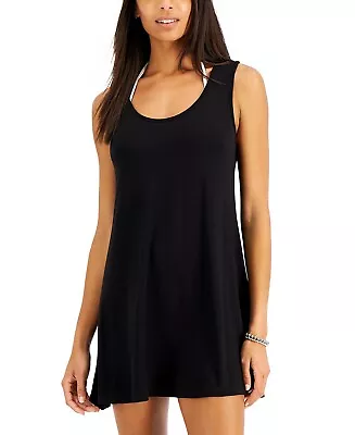 MSRP $52 J Valdi Crochet-Back Cover-Up Dress Womens Swimsuit Black Size Small • $23.99
