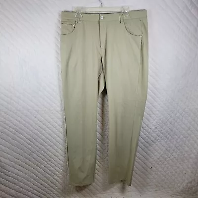 Puma Golf Tech Pants Mens 36x32 Beige Stretch Performance Active Athletic EUC • $17.80