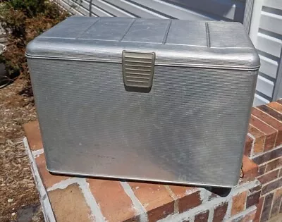 Vintage Sears Camping Ice Chest Cooler Aluminum 1960s Garage Man Cave Picnic MCM • $59.99