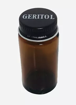 Vintage EMPTY Geritol Amber Brown Glass Bottle With Cap NO LABEL 2 3/8  Tall • $3.70