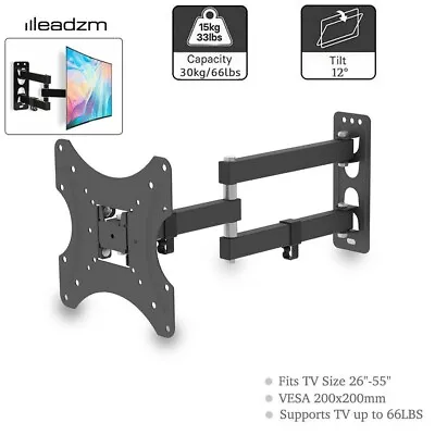 TV Wall Bracket Mount Tilt & Swivel For 26 32 37 40 42 43 50 55 Inch Monitor LCD • £8.95