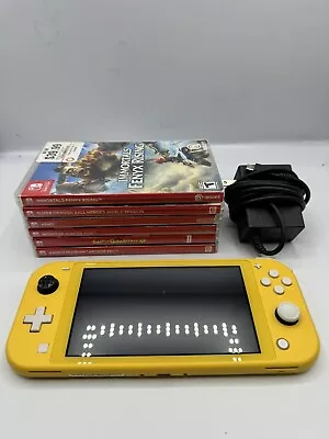 Nintendo Switch Lite 32GB Console System Yellow 6 Games Charger Bundle! • $199.99