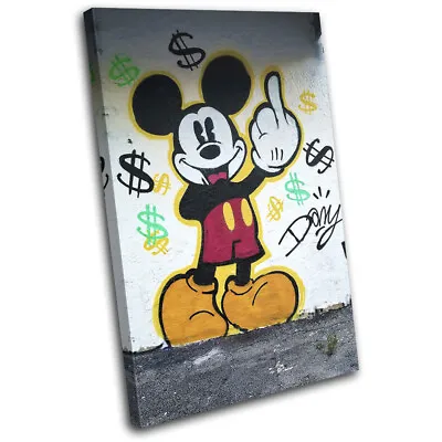 £34.99 • Buy Mickey Graffiti Street Art Mural Urban SINGLE CANVAS WALL ART Picture Print