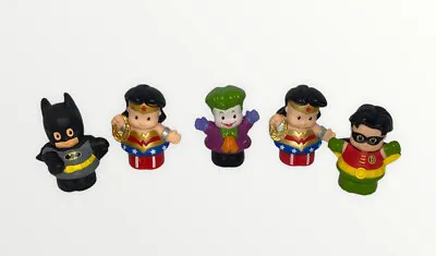 $15.49 • Buy Fisher Price Little People DC Super Heroes 2x Wonder Woman Joker Batman Robin