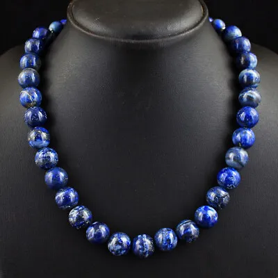 Untreated 538 Cts Natural Blue Lapis Lazuli Round Shape Beads Necklace JK 15E381 • $3.25