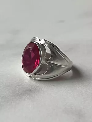 Vintage Russian Soviet Sterling Silver 875 Ring Ruby USSR Women's Jewelry • $69