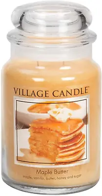 $28 • Buy Village Candle Maple Butter Large Glass Apothecary Jar Scented Candle, 21.25 Oz,