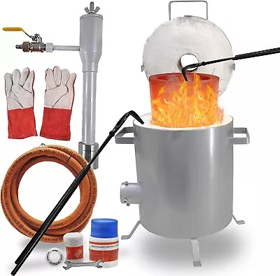 12 Kg Propane Melting Furnace Kit For Gold Aluminum Copper With Crucible Tong • $199.99