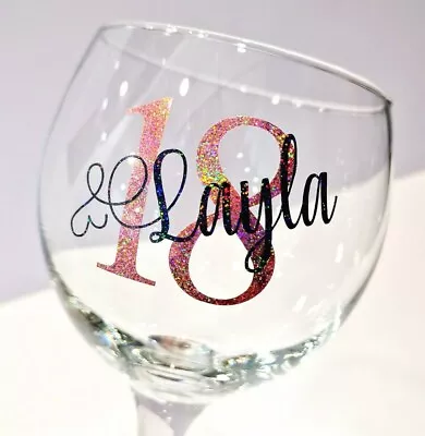 Personalised 18th Birthday Cocktail Gin Glass Gift For Her/Him Girl Boy Daughter • £9.99