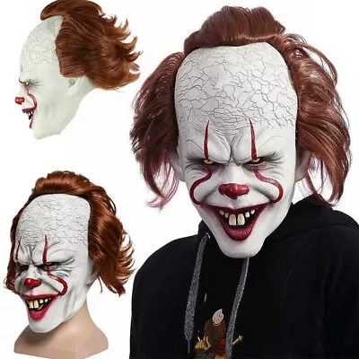 Joker Pennywise Mask Stephen King It Chapter Two 2 Cosplay LED Latex Scary Prop • $22.89