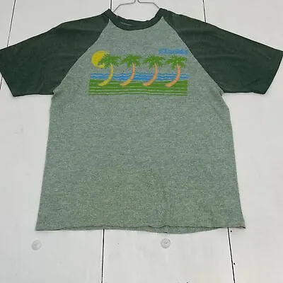 Vintage Florida Green Graphic Short Sleeve T Shirt Men Size Large Slim Fit • $15