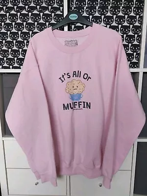 David And Goliath 'Its All Or Muffin ' Pink Jumper Size Large 18 Rare  • £16.99