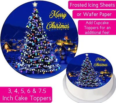 £2.25 • Buy Christmas Tree Edible Wafer & Icing Cake Toppers Decoration Holidays Merry Happy