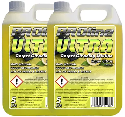£20.95 • Buy  CARPET CLEANING SHAMPOO SOLUTION 2x5LTR ODOUR STAIN REMOVER  SUPERCITRUS