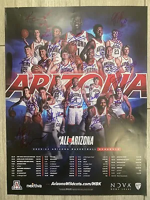 University Of Arizona UofA Basketball 2023/24 FULL TEAM Signed 18x24 Poster RARE • $550