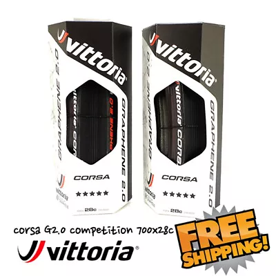 Vittoria Corsa G2.0 Competition 700 X 28C Road Clincher Tire-Full Black • $58.90