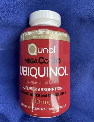 Qunol Mega Ubiquinol CoQ10 100mg 120 Count Softgels NEW SEALED Expires 04/2026 • $32.99