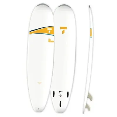  7'6 Mini Longboard Dura-Tec Performance Surfboard Yellow  • $543.18