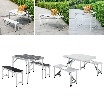Portable Folding Outdoor Garden Table With Chairs/Benches Camping Picnic Set New • £52.95