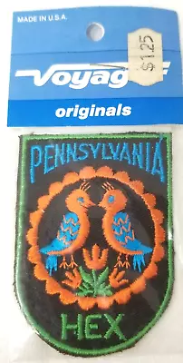 Pennsylvania Dutch Hex Birds Patch Voyager Orange Green Blue 1970s • $11.95