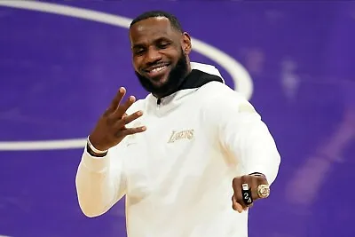 $20 • Buy Lakers Lebron James 4x Champion Poster (24x36 Inches)