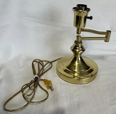 Vintage Swing Swivel Arm Brass Desk Table Light Unbranded Tested • $79