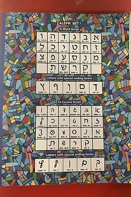 Aleph Bet In Block Script Notebook A4 Hebrew Alphabet Table On Cover • $10