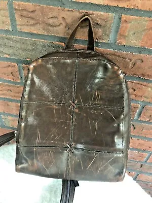 Vintage Leather Backpack Convertible Knapsack Sling Ruck Sack Zip Rucksack Aldo • $21