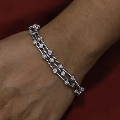 QVC Epiphany Platinum Clad Diamonique 4.10 Ct Tw 8  Bracelet Pre-owned Jewelry • $14.50