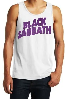 Black Sabbath P Heavy Metal Rock Band White Tank Top Men's Sizes • $12.99