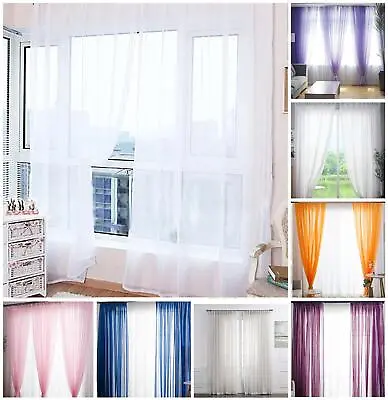 £6.49 • Buy Voile Curtain 1 Panel Slot Top Or Eyelet Ring Top Mesh See-Through Net Curtain