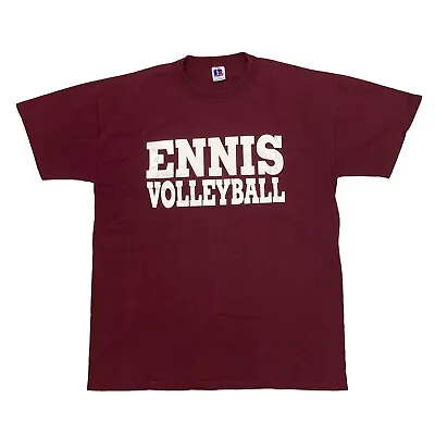 VTG Russell Athletic 100% Cotton Ennis Volleyball T-shirt Large Made In USA • $20