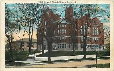 Marshalltown Iowa~High School~View From Street Corner Shows Second Bldg~1920s • $6