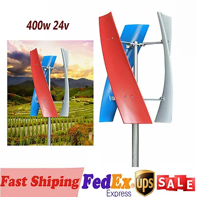 400W 24V Vertical Axis Wind Power Turbine Generator Controller Home Windmill Kit • $194.75