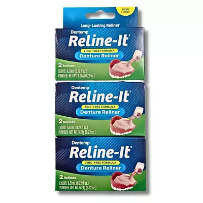 Dentemp Denture Reliner Reline IT - 2 Repairs/Box (3 Boxes) Green • $21.78