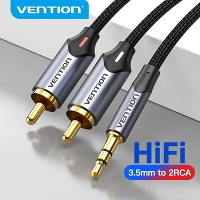 £7.64 • Buy PURE OFC SHIELDED AUX 3.5mm Jack To 2 RCA Audio Cable Twin Phono Speaker Stereo