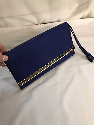 MICHAEL Michael Kors Tilda Saffiano In Cadet Blue Leather Clutch • $49.99