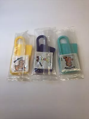 Set Of 3 Vintage 1978 GARFIELD & ODIE Plastic Twist Pad Locks Kellogg's Cereal • $20