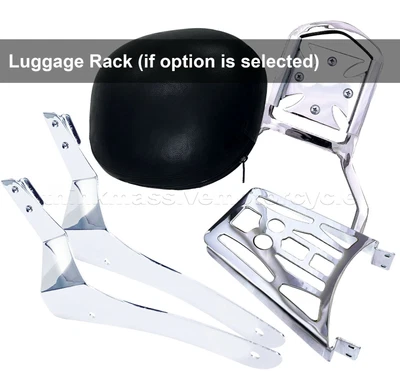 $184 • Buy Yamaha V-Star 950 1300 Sissy Bar Backrest Pad With Luggage Rack (except Stryker)