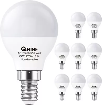 Qnine Multipack E14 Ball Bulb White Small Screw 6W = 60W • $10.09