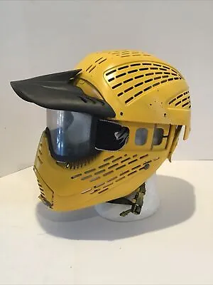 Vintage JT Racing Paintball BMX Full Google Helmet Yellow Rare Vented Visor • $74.95