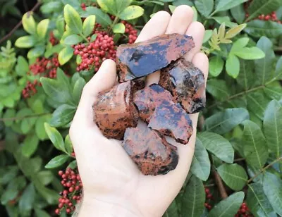Raw Natural Mahogany Obsidian Bulk Wholesale Lots - Rough Obsidian Crystals 5lbs • $35